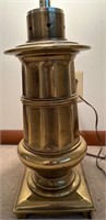 Heavy brass colored table lamp