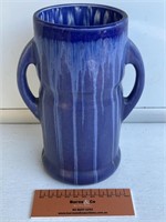 Unmarked Australian Pottery Blue Glaze Vase H200