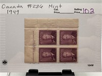 #286 CANADA 1949 STAMP BLOCK