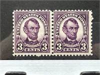#635 LINCOLN PAIR 3C STAMPS OG NH