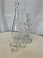 Vintage Liquor Decanters and Shot Glasses