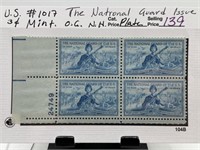 #1017 THE NATL GUARD ISS MINT OG NH STAMP BLOCK