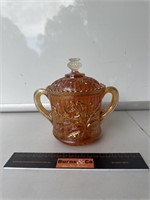 Marigold Carnival Glass Lolly Jar H165