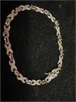 Vintage Sterling Amethyst Tennis Bracelet