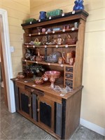 Vintage Timber Kitchen Hutch (no contents)