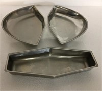 3PC VINTAGE GENSE STAINLESS 18-8 SERVING BOWLS