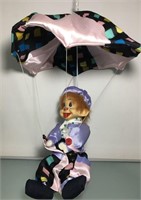 Vintage Large Skydiving Marionette Happy Clown W