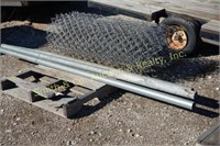 ROLL OF CHAINLINK FENCE & 3 POSTS, LENGTH UNKNOWN