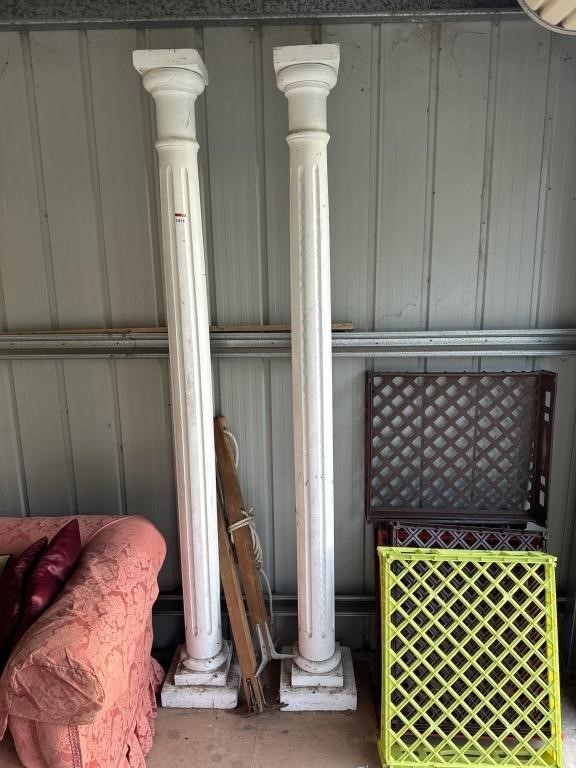 2 x Tall White Columns H2300