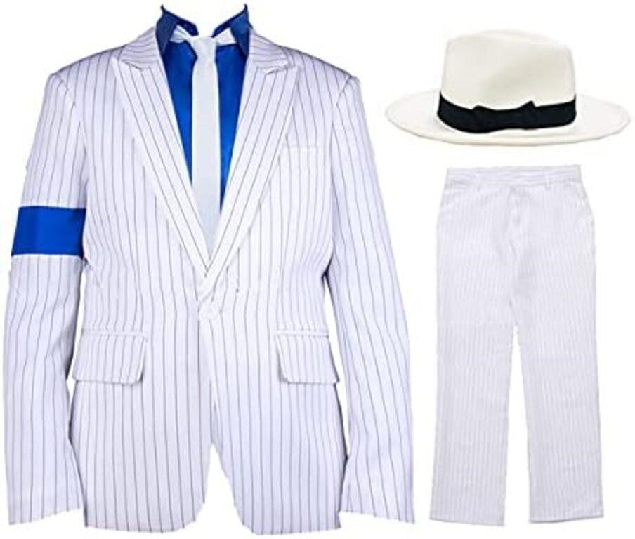 White Smooth Criminal Costume Armband Suit Jacket