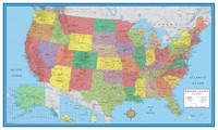 $10  24x36 USA Elite Wall Map Mural (Paper Folded)