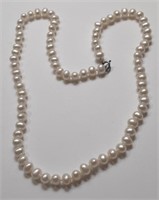 JCM PEARL NECKLACE SILVER CLASP-4-6MM