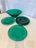 Beautiful Green Bowl and Plates
