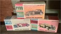 (3) Vintage PYRO 1/32 Scale Car Models
