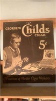 Vintage George Childs Cigars Cardboard Poster