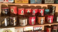 Shelf Of Antique & Vintage Tobacco Tins