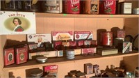 Shelf Of Tobacco Tins & Cigar Boxes