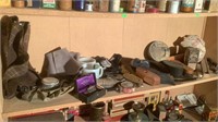 Shelf Of Vintage Shaving & Shoe Shining Supplies