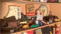 Shelf Of Vintage Toys, Games & Collectibles