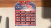 Vintage Toledo Razor Blades Retail Display