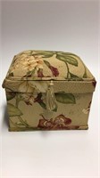 Vintage Sewing basket with floral design fabric &