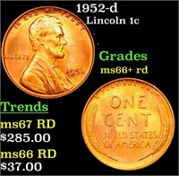 1952-d Lincoln Cent 1c Grades GEM++ RD
