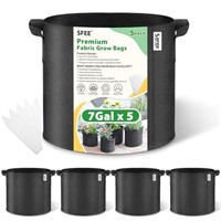 Sfee 5 Pack 7 Gallon Grow Bags Fabric Pots, Non-Wo