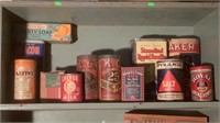 Shelf Of Vintage Food Tins & Boxes