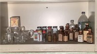 Shelf Of Antique Bottles & Vintage Collectibles