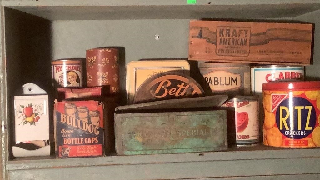 Shelf Of Food Tins & Boxes