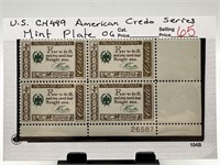 AMERICAN CREDO SERIES STAMP BLOCK OG