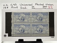 #C43 UNIVERSAL POSTAL UNION STAMP BLOCK