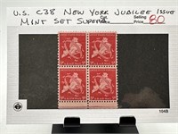 #C38 NEW YORK JUBILEE ISS STAMP BLOCK