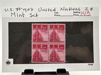 #907 STAMP BLOCK UNITED NATIONS MINT SET