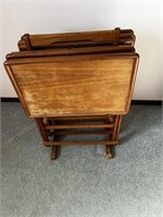 Wooden TV Trays On Stand