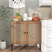 WEENFON Storage cabinet with 2 arched rattan