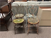 Four Antique Ice Cream Parlor Chairs