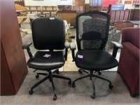 Pair Rolling Office Chairs