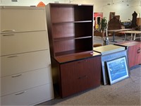 Two Drawer File Cabinet With Hutch