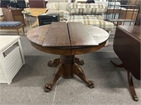 Antique Clawfoot Pedestal Table, See Details
