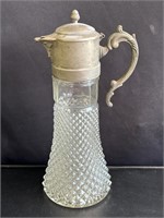 Antique silver plate & pressed glass claret jug