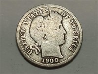 OF) 1900 silver barber dime