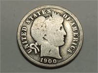 OF) 1900 silver Barber dime