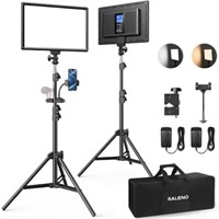 RALENO 2 Packs LED Video Light and 75inches Stand