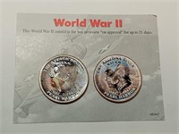 OF) World war II colorized half dollars