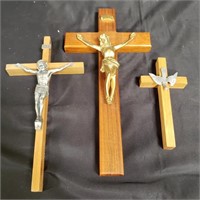 Group of crucifixes metal, wood & compostie