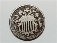 OF) 1866 us shield nickel