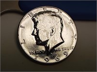 OF) 1969 silver Kennedy half dollar
