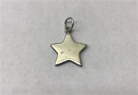 OF) CUTE STERLING SILVER STAR NECKLACE CHARM