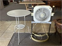 Metal Side Table And Adjustable Fan